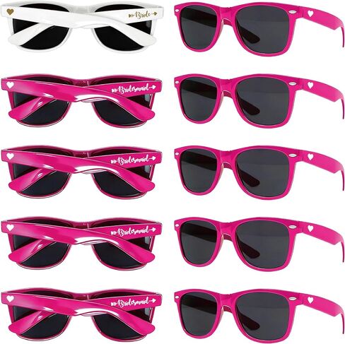 Bridesmaid Sunglasses Set of 10–Bride & Bridesmaid Styles with UV400 Protection, Bachelorette Party Favors in Saudi Arabia