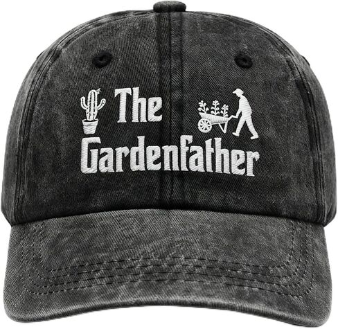 هدايا البستنة لعيد الأب من Cutecrop، هدايا البستنة للرجال، قبعة بيسبول مطرزة لـ Gardenfather، قبعة البستاني المضحكة للآباء، قبعة الأب القطنية المغسولة القابلة للتعديل باللون الأسود in Kuwait
