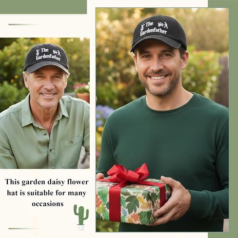 هدايا البستنة لعيد الأب من Cutecrop، هدايا البستنة للرجال، قبعة بيسبول مطرزة لـ Gardenfather، قبعة البستاني المضحكة للآباء، قبعة الأب القطنية المغسولة القابلة للتعديل باللون الأسود in Kuwait