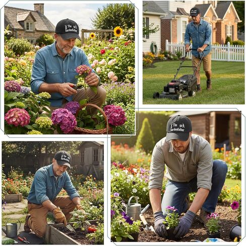 هدايا البستنة لعيد الأب من Cutecrop، هدايا البستنة للرجال، قبعة بيسبول مطرزة لـ Gardenfather، قبعة البستاني المضحكة للآباء، قبعة الأب القطنية المغسولة القابلة للتعديل باللون الأسود in Kuwait