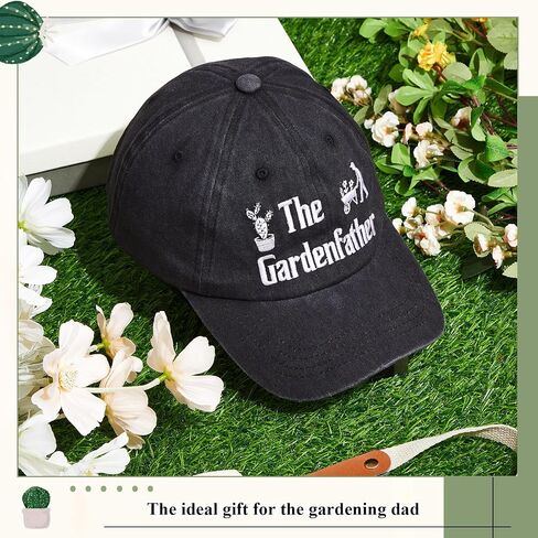 هدايا البستنة لعيد الأب من Cutecrop، هدايا البستنة للرجال، قبعة بيسبول مطرزة لـ Gardenfather، قبعة البستاني المضحكة للآباء، قبعة الأب القطنية المغسولة القابلة للتعديل باللون الأسود in Kuwait