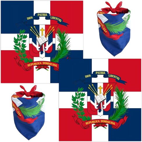 WEITBF 2 Pack Dominican Republic Flag Bandana Dominican Scarf Bandanas Headband - 100% Cotton, 22 x 22 inch in Kuwait