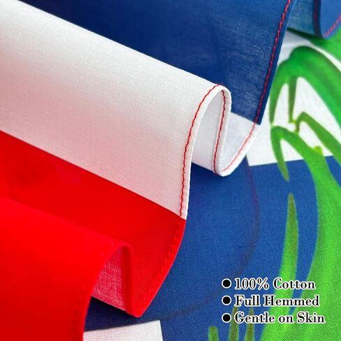 WEITBF 2 Pack Dominican Republic Flag Bandana Dominican Scarf Bandanas Headband - 100% Cotton, 22 x 22 inch in Kuwait