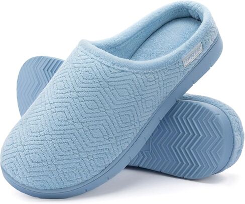 ULTRAIDEAS House Slippers for Women Cozy and Lightweight House Shoes Warm Memory Foam Bedroom Slippers Jacquard Coral Fleece Ladies House Slippers with Anti-Skid Rubber Sole Shoes for Indoor Outdoor in Saudi Arabia