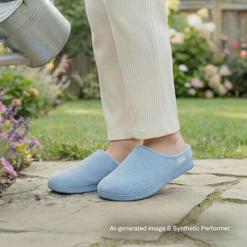 ULTRAIDEAS House Slippers for Women Cozy and Lightweight House Shoes Warm Memory Foam Bedroom Slippers Jacquard Coral Fleece Ladies House Slippers with Anti-Skid Rubber Sole Shoes for Indoor Outdoor in Saudi Arabia