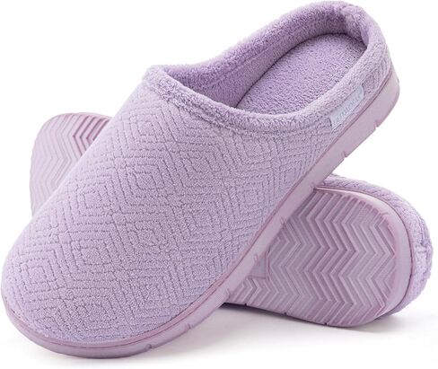 ULTRAIDEAS House Slippers for Women Cozy and Lightweight House Shoes Warm Memory Foam Bedroom Slippers Jacquard Coral Fleece Ladies House Slippers with Anti-Skid Rubber Sole Shoes for Indoor Outdoor in Saudi Arabia