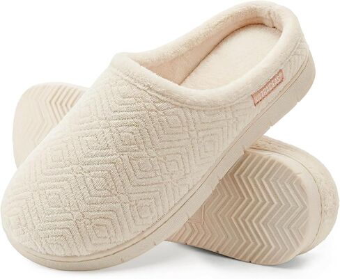 ULTRAIDEAS House Slippers for Women Cozy and Lightweight House Shoes Warm Memory Foam Bedroom Slippers Jacquard Coral Fleece Ladies House Slippers with Anti-Skid Rubber Sole Shoes for Indoor Outdoor in Saudi Arabia