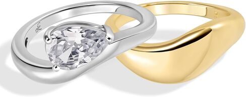 Gold Plated Pear Shaped Engagement Rings for Women Fashion Wedding Dainty Stacking Cubic Zirconia Eternity Band Ring Radiant Cut Oval Baguette Solitaire Ring Size 4-9 in Saudi Arabia