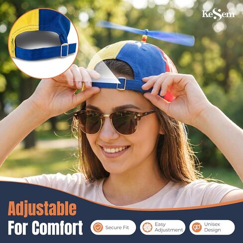 KESEM Propeller Hat Funny Helicopter Cap, Rainbow Propeller Cap, Silly Hat With Propeller, Colorful Adjustable Helicopter Spinning Party Hat For Adults, Parties, Costumes, Birthdays & Events in Saudi Arabia