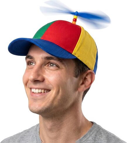 KESEM Propeller Hat Funny Helicopter Cap, Rainbow Propeller Cap, Silly Hat With Propeller, Colorful Adjustable Helicopter Spinning Party Hat For Adults, Parties, Costumes, Birthdays & Events in Saudi Arabia
