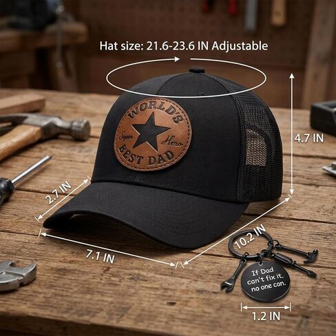 Dad Hats, 2 Pcs Set Baseball Caps for Men, with Keychain, Outdoor Sports Protection, Casual Daily Wear, Special Occasion Celebrations Black in Saudi Arabia