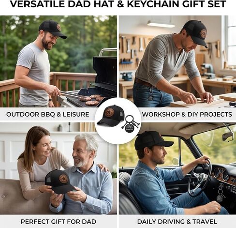 Dad Hats, 2 Pcs Set Baseball Caps for Men, with Keychain, Outdoor Sports Protection, Casual Daily Wear, Special Occasion Celebrations Black in Saudi Arabia