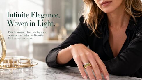 Twist Radiance, Wideband Statement Rings for Women, Elegant Gold Jewelry Accessories, Perfect for Party & Date Night, Hypoallergenic & Durable in Kuwait
