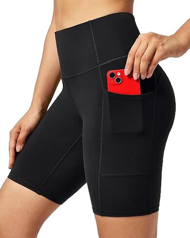 JZCreater Women's Biker Shorts with Pocket, 5 Inch High Waisted Tummy Control Spandex Yoga Running Workout Shorts in Saudi Arabia