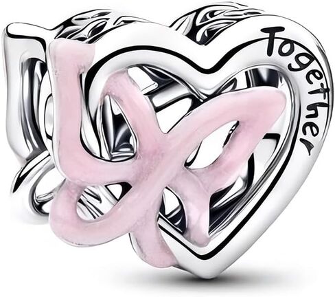 S925 Sterling Silver Charms, Tulip Family Tree Heart Love Charm Fit Women Bracelet & Necklaces DIY Jewelry Gifts Mother's Day in Saudi Arabia