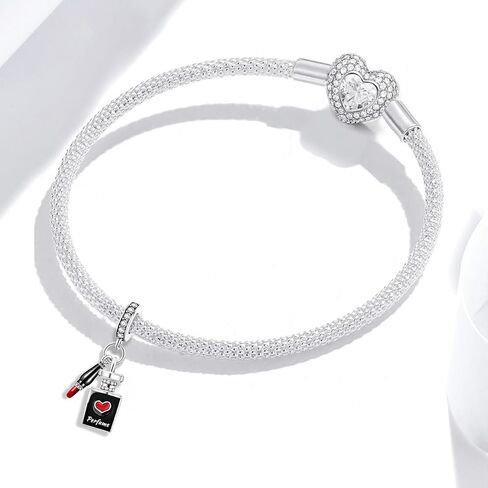 1pc 925 Silver Silver Charm Fashionable perfume lipstick for Women Bracelets Bangles DIY And Daily Outfit Matching Jewelry Decoration For Women Gift For Mom in Kuwait