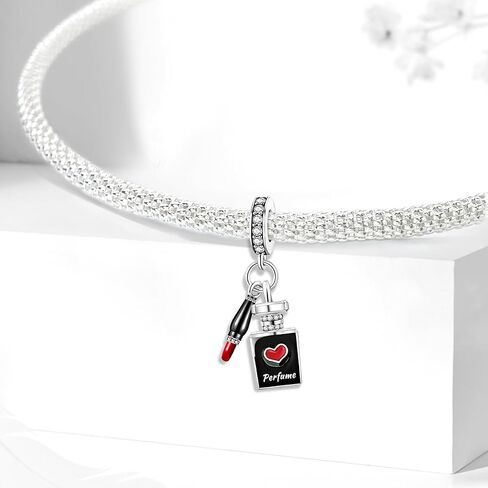 1pc 925 Silver Silver Charm Fashionable perfume lipstick for Women Bracelets Bangles DIY And Daily Outfit Matching Jewelry Decoration For Women Gift For Mom in Kuwait