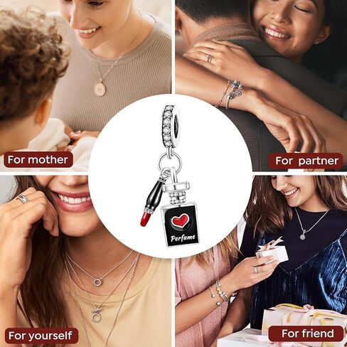 1pc 925 Silver Silver Charm Fashionable perfume lipstick for Women Bracelets Bangles DIY And Daily Outfit Matching Jewelry Decoration For Women Gift For Mom in Kuwait
