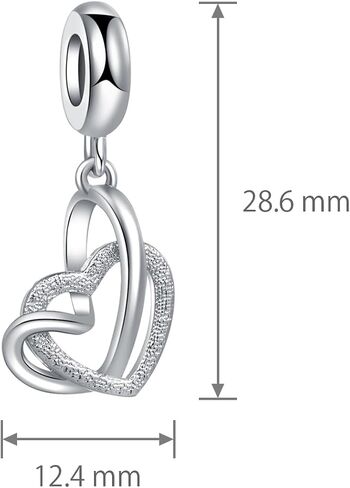 Silver Hearts Charm Compatible with Pandora Bracelets Love Gift for Women Anniversary Birthday Jewelry in Kuwait