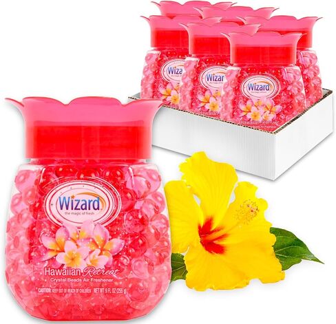 Hawaiian Retreat Air Freshener Bulk Set - 6 Pack Floral Scented Air Freshener Beads in 9 Oz Jar for Home, Bathroom, Office, Plus More | Hawaiian Retreat Odor Eliminator in Saudi Arabia