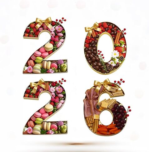 14" Cardboard Number Shaped Mache Decorative Strawberries Fillable Chocolate Candy Cupcakes Box for Graduation and New Year's Parties (2026) in Saudi Arabia