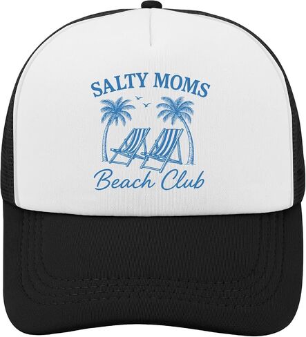 Salty Moms Beach Club Hat Trucker Hat Women Baseball Caps Funny Birthday Gifts in Saudi Arabia