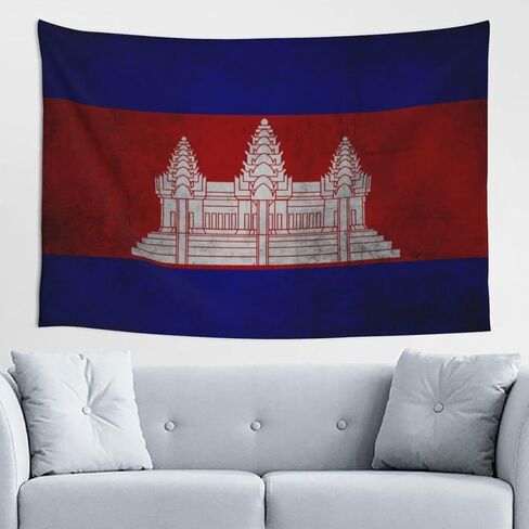 Cambodia Cambodian Flag Tapestry 60x40 Inches Wall Decoration Tapestries Aesthetic Wall Hanging For Home Decor Bedroom Living Room Dorm Decor in Saudi Arabia