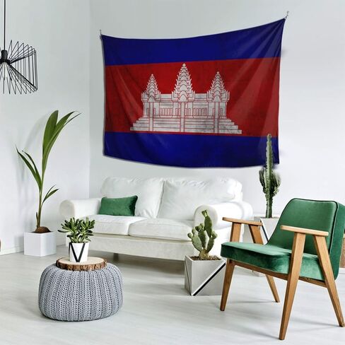 Cambodia Cambodian Flag Tapestry 60x40 Inches Wall Decoration Tapestries Aesthetic Wall Hanging For Home Decor Bedroom Living Room Dorm Decor in Saudi Arabia
