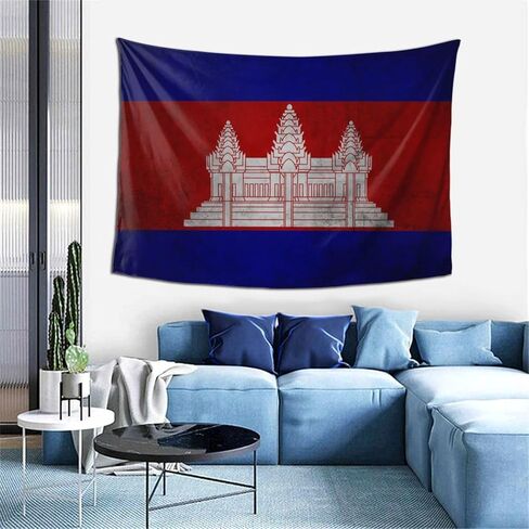 Cambodia Cambodian Flag Tapestry 60x40 Inches Wall Decoration Tapestries Aesthetic Wall Hanging For Home Decor Bedroom Living Room Dorm Decor in Saudi Arabia