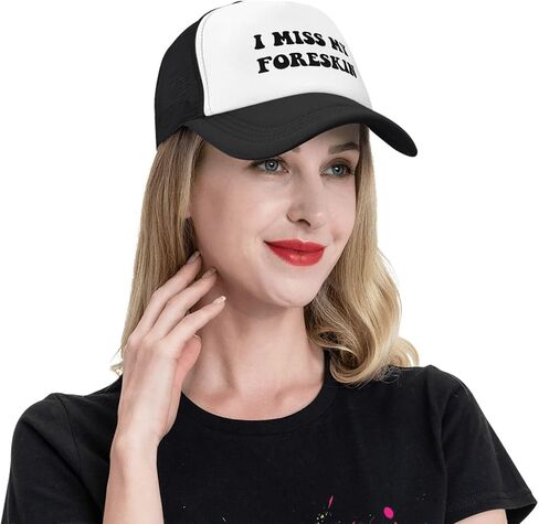 I Miss My Foreskin Hat Funny Mesh Trucker Hats Adult Adjustable Baseball Caps Humorous Gift for Men and Women Black in Saudi Arabia