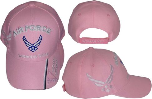 قبعة Trade Winds Air Force Wings Woman Veteran V Pink Shadow المطرزة من الأكريليك - مرخصة رسميًا in Kuwait