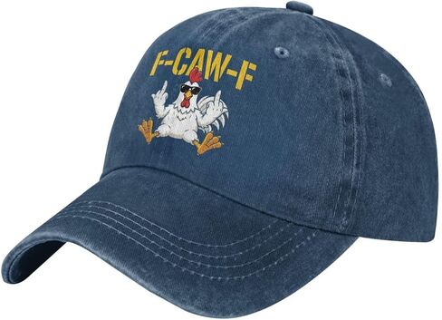 F Caw F Chicken Hat for Men Navy Blue Women Funny Humor Classic Baseball Hats for Girls Dirty in Kuwait