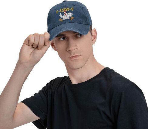 F Caw F Chicken Hat for Men Navy Blue Women Funny Humor Classic Baseball Hats for Girls Dirty in Kuwait