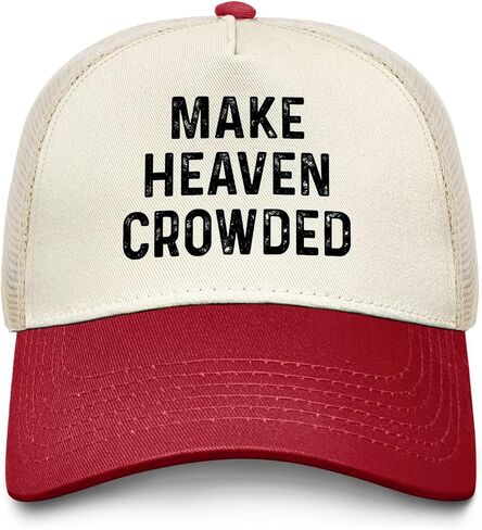 Make Heaven Crowded Hat Trucker Hat Men Baseball Cap Funny Gifts in Kuwait