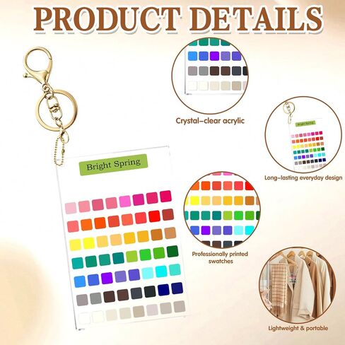 6Pcs Color Palette Soft Seasonal Analysis Draping Kit Card, Portable Soft Autumn Summer Color Swatch Palette Cards & Draping Guide for Women Shopping Makeup, 54 Reference Colors Season Gift in Kuwait