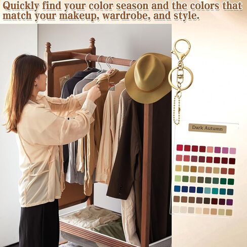 6Pcs Color Palette Soft Seasonal Analysis Draping Kit Card, Portable Soft Autumn Summer Color Swatch Palette Cards & Draping Guide for Women Shopping Makeup, 54 Reference Colors Season Gift in Kuwait