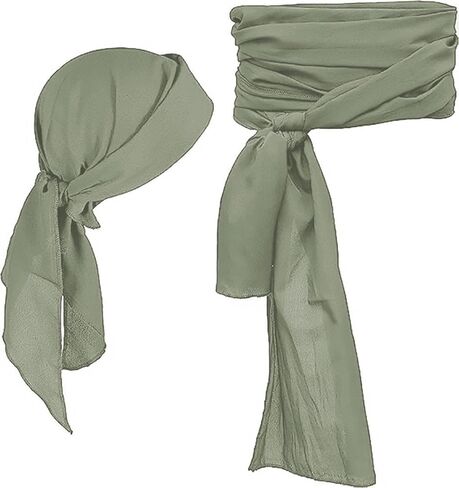 Pirate Costume Accessories-Women and Men Pirate Head Scarf,Medieval Bandana Pirate Sash Belt for Halloween Ren Faire in Kuwait