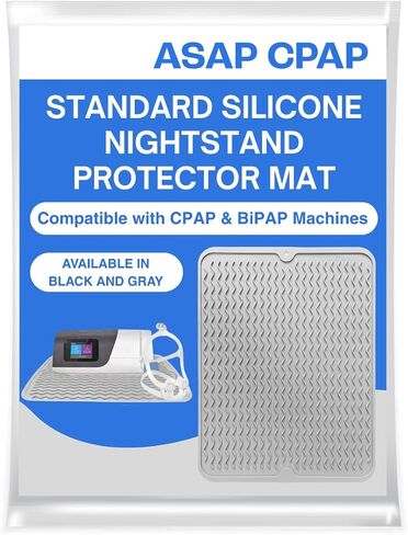Silicone Nightstand Waterproof Protector Mat for Reducing Noise, Non-Slip Protective Pad with Shock Absorption Ensures CPAP Machine Stays Stable On Nightstand, Black (Black) in Saudi Arabia