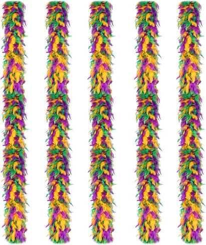 whitefeather Feather Boa Party Pack - 5 Pack 45g Bulk Feather Boas, 2 Yard Each Fluffy Boas for Party, Costume Accessories in Saudi Arabia