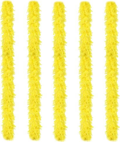 whitefeather Feather Boa Party Pack - 5 Pack 45g Bulk Feather Boas, 2 Yard Each Fluffy Boas for Party, Costume Accessories in Saudi Arabia