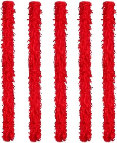 whitefeather Feather Boa Party Pack - 5 Pack 45g Bulk Feather Boas, 2 Yard Each Fluffy Boas for Party, Costume Accessories in Saudi Arabia