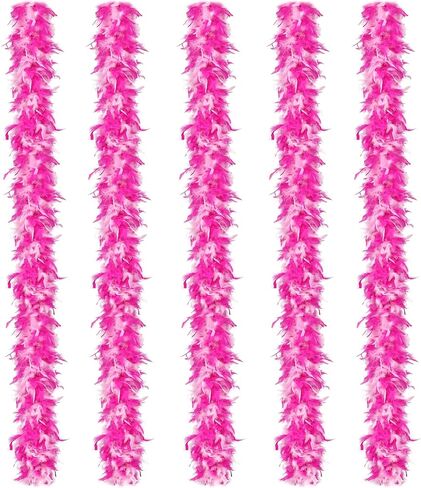 whitefeather Feather Boa Party Pack - 5 Pack 45g Bulk Feather Boas, 2 Yard Each Fluffy Boas for Party, Costume Accessories in Saudi Arabia