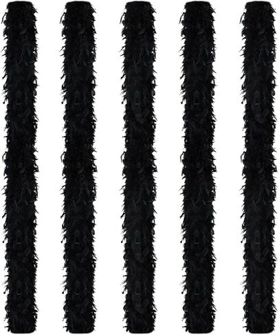 whitefeather Feather Boa Party Pack - 5 Pack 45g Bulk Feather Boas, 2 Yard Each Fluffy Boas for Party, Costume Accessories in Saudi Arabia