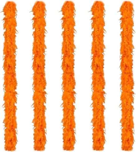 whitefeather Feather Boa Party Pack - 5 Pack 45g Bulk Feather Boas, 2 Yard Each Fluffy Boas for Party, Costume Accessories in Saudi Arabia