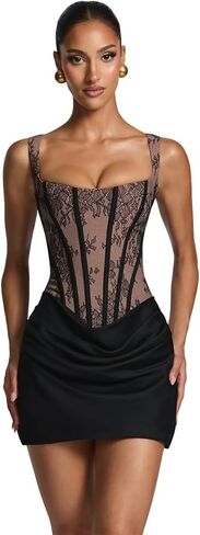 Short Lace Satin Homecoming Dresses for Teens 2026 Square Neck Corset Mini Prom Cocktail Dress in Saudi Arabia