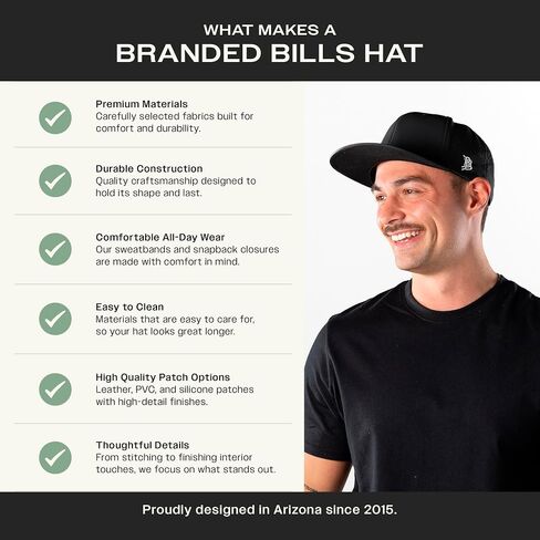 Branded Bills Salute Midnight American Flag Performance Snapback Hat for Men | Flat Bill or Curved Brim Baseball Cap in Kuwait