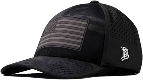 Branded Bills Salute Midnight American Flag Performance Snapback Hat for Men | Flat Bill or Curved Brim Baseball Cap in Kuwait