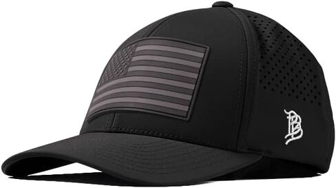 Branded Bills Salute Midnight American Flag Performance Snapback Hat for Men | Flat Bill or Curved Brim Baseball Cap in Kuwait