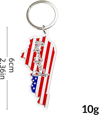 Kentucky Souvenirs Keychain With Key Ring - American Flag Keychain, Key Holder For Gifts,Souvenirs From Usa,Spot M in Kuwait