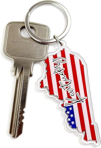 Kentucky Souvenirs Keychain With Key Ring - American Flag Keychain, Key Holder For Gifts,Souvenirs From Usa,Spot M in Kuwait